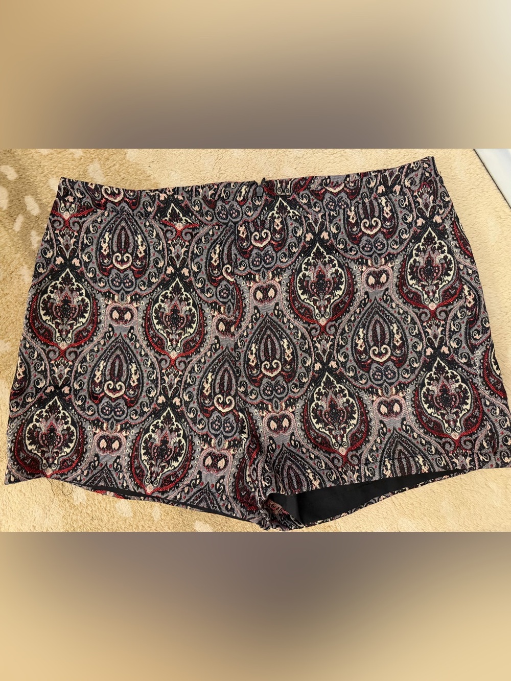 Jack by BB Dakota Paisley Patterned Shorts in Black, Red, Pink